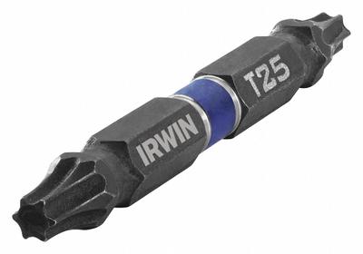 IRWIN Double Ended Driver Bit: Imperial, Impact, T25 – Torx Bit Size and Type Side 1 - Double-Ended Driver Bits