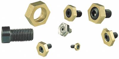 MITEE-BITE PRODUCTS INC Fixture Clamp: Brass, Smooth Face, M8 Bolt - Hex-Edge Fixture Clamps