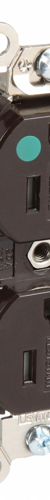 LEVITON Receptacle: Hospital Grade Fed. Spec., Duplex, 5-20R, Brown, 125V AC, 20 A, 2 Pole / 3 Wire (MPN 8300-SG)