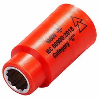ITL Insulated Socket: 3/8 in Drive Size, 3/8 in Socket Size, 1 3/4 in Overall Lg, 12-Point, Std (MPN 01723). Key specifications — attr1204321: Not Tether Capable; attr1204320: Chrome; attr1204316: ITL.