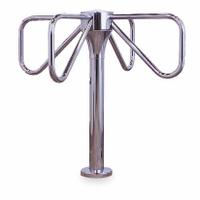 TURNSTILE 4-Arm Turnstile: 1-Way, Waist High Gate, Mechanical, 40 in Overall Ht, 36 in x 36 in (MPN 1002-M). Key specifications — Brand: TURNSTILE; Material: Steel; Finish: Mirror Chrome; Turnstile Rotation: Clockwise; Operation: Mechanical.