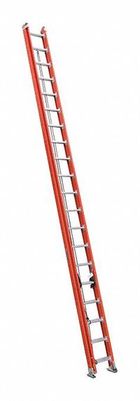 LOUISVILLE LADDER Extension Ladder: 40 ft Ladder Size, Fiberglass, 300 lb Load Capacity, 97 lb Wt (MPN FE7240). Key specifications — Color: Orange; Brand: LOUISVILLE LADDER; Included Features: Rope and Pulley; Removable Fly: Fixed.