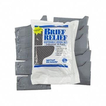 BRIEF RELIEF Unisex Urine Bag: Plastic, 5 in Overall Lg, 1 in Overall Wd - Portable Toilet Liners & Cleaners