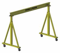 HARRINGTON Portable Gantry Crane: Fixed Span, Adj Ht, 2,000 lb Load Capacity, Steel (MPN 512-2000-15-16). Key specifications — Rotating Legs: No; Brand: HARRINGTON; Height Adjustability: Adjustable Height; Mobility Under Load: Stationary.