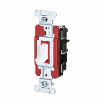 HUBBELL Wall Switch: Toggle Switch, Single Pole, Maintained, White, 120/277V AC - Toggle Wall Switches