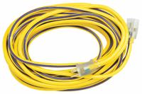 SOUTHWIRE Extension Cord: Outdoor Use, 50 ft Lg, Outlet, 5-15P, 12/3, SJTW, Purple/Yellow, 125V AC (MPN 2548SW0022). Key specifications — Brand: SOUTHWIRE; Temperature Rating: -40° to 140°F; NEMA Plug Configuration: 5-15P.