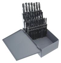 CHICAGO-LATROBE Jobber Length Drill Bit Set: 26 Pc, A to Z, 135° Split Point, Black Oxide HSS (MPN 45638). Key specifications — attr1236168: Metal Index; attr1236199: NAS 907 Type B.