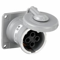 HUBBELL Pin and Sleeve Receptacle: Silver, 250V DC/600V AC, Three Phase, 60 A, 3 Pole, 4 Wire (MPN HBL460RS2W). Key specifications — Brand: HUBBELL.