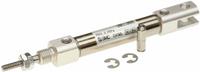 SMC Round Body Cylinder: 3/8 in Bore, 1 in Stroke, Non-Repairable, Stainless Steel, Basic Mounting (MPN NCDJ2B10-100-B). Key specifications — attr1122958: Rotating Rod; attr942235: Carbon Steel; attr942202: SMC; attr942227: Basic; attr942243: NCJ2.