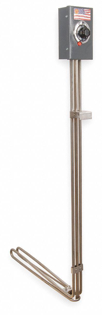 TEMPCO Drum Immersion Heater: 230V AC, 4,000 W Watts, 60°F to 250°F, Steel, Drums - Drum Immersion Heaters