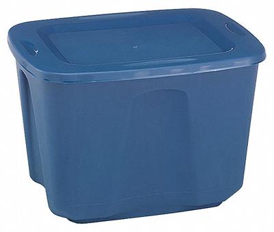 HOMZ Storage Tote: 18 gal, 23 1/2 in x 17 1/2 in x 15 1/2 in, Blue Body, Blue Lid - Colored Totes with Snap-On Lids