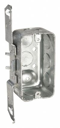 RACO Electrical Box: Steel, Steel Material & Nominal Size, 1 Gangs, 1 7/8 in Box Dp, 2 1/8 in Box Wd (MPN 661). Key specifications — Brand: RACO; Bracket Style: Stud Face & Side; Clamp Style: Without Clamps.