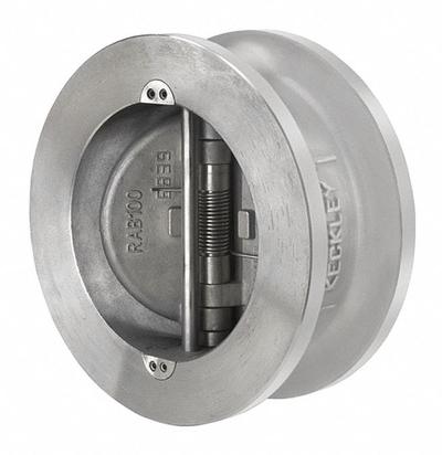 KECKLEY Check Valve: Double Disc, Inline Valve Body, 6 in Pipe Size, Wafer, Carbon Steel - Carbon Steel Double-Door Wafer Check Valves