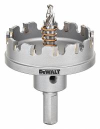 DEWALT Hole Saw: 1 3/8 in Saw Dia., 2 Teeth per Inch, 1/4 in Max. Cutting Dp, Carbide Tipped, Metal (MPN DWACM1822). Key specifications — attr1098070: 2; attr1098087: DEWALT.