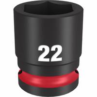 MILWAUKEE Standard Impact Socket: 1/2 in Drive Size, Metric, 22 mm Socket Size, 6-Point, Std (MPN 49-66-6254). Key specifications — attr1215501: MILWAUKEE; attr1215515: Black Phosphate; attr1215518: 22 mm.