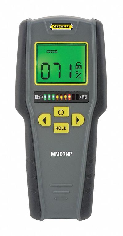 GENERAL Moisture Meter: Digital, LCD with Backlight, Pinless - Pinless Moisture Meters