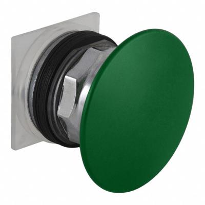 SCHNEIDER Mushroom Head Push Button: Green, 30 mm Mounting Size, Metallic - Mushroom-Head Push-Button Operators