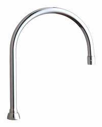 CHICAGO FAUCETS Spout: Spout, Gooseneck, Swivel Spout, Brass, Polished Chrome, 1.5 gpm Flow Rate (MPN GN8AE35JKABCP). Key specifications — Includes: Mounting Hardware; Product Type: Spout; Spout Style: Swivel; Body Material: Brass; Color/Finish: Polished Chrome; Brand: CHICAGO FAUCETS.