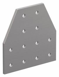 Tee Flat Plate: T Flat Plate, 15 Series, 1/4 in x 6 in x 6 in, For 21/64 in Slot Wd, 12 Holes (MPN 4325). Key specifications — Material: Aluminum; Brand: 80/20; Finish: Anodized.