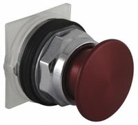 SCHNEIDER Mushroom Head Push Button: Red, 30 mm Mounting Size, Metallic, Maintained (MPN 9001KR9RM94). Key specifications — Brand: SCHNEIDER; Action: Maintained; Series: 9001K; Push Button Material Type: Metallic.