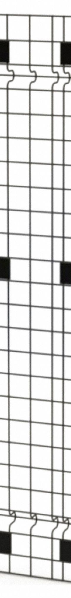 HUSKY RACK & WIRE Welded Wire Panel: 4 ft H x 1 ft W x 1 1/2 in D, Black, Powder-Coated (MPN V0104). Key specifications — attr1283297: Powder-Coated; attr1283316: Steel; attr1283313: Yes; attr1283333: HUSKY RACK & WIRE.