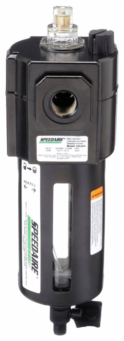 SPEEDAIRE Compressed Air Lubricator: Mist, 3/8 in NPT, 114 cfm, 150 psi Max Op Pressure - Speedaire FRL Air Lubricators