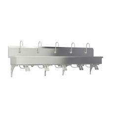 SANI-LAV Wash Station: 5 Stations, 8 in Bowl Dp, 97 in Bowl Lg, 16 1/2 in Bowl Wd, Faucet Included (MPN 510WS). Key specifications — Includes Side Splash: Side Splash Not Included; Series: Stainless Steel Wash-Station; Brand: SANI-LAV.