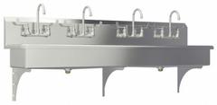 SANI-LAV Wash Station: 4 Stations, 8 in Bowl Dp, 77 in Bowl Lg, 16 1/2 in Bowl Wd, Faucet Included (MPN 58WFL-0.5). Key specifications — Includes Side Splash: Side Splash Not Included; Series: Stainless Steel Wash-Station; Brand: SANI-LAV.