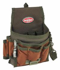 BUCKET BOSS Tool Pouch: For 2 in Belt Wd - Max, 9 Pockets, Green (MPN 54140). Key specifications — Closure Type: Open Top; Attachment: Clip; Color: Green; Brand: BUCKET BOSS.
