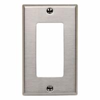 LEVITON Wall Plate: Duplex Outlet, 1 Gang, Silver, Std Size (MPN 84401-40). Key specifications — Brand: LEVITON; Material: Stainless Steel.