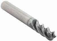 CLEVELAND Ball End Mill: Carbide, AP/MAX Coated, 4 Flute, 1/4" Mill Dia, 3/4" LOC, 2-1/2" OAL (MPN C80110)