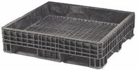 ORBIS Bulk Container: 13.2 cu ft, 48 in x 45 in x 19 3/8 in, Lid Not Included, 4-Way Entry, Black (MPN HDRS4845-19 BLACK). Key specifications — Brand: ORBIS; Stackable: Stacking Capable; Shape: Rectangular; Fork Entry: 4-Way Entry; Container Wall Type: Solid; Mobility: Stationary; Collapsible: Collapsible; Fork Pockets: Fork Pockets Included.