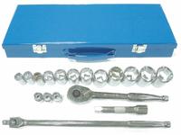 WESTWARD Socket Wrench Set: 1/2 in Drive, 18 Piece, 6-Point, SAE, 3/8 in to 1 1/4 in (MPN 4LXA2). Key specifications — attr1224269: 1/2 in; attr1204638: Drive Tools Included; attr1204650: 3/8 in to 1-1/4 in; attr1204673: Socket Bits Not Included; attr1204681: Wrenches Not Included; attr1204688: WESTWARD; attr1206170: Standard Sockets.