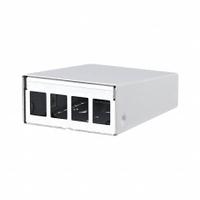 METZ CONNECT RJ45 Housing: Surface, Steel, RJ45, 4 Ports, Unequipped (MPN 130861-0402KE). Key specifications — Housing Material: Steel; Includes Connector: Unequipped; Mounting Type: Surface; Product Type: Module Housing; Connector Color: White; Connection Type: RJ45.