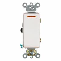 LEVITON Wall Switch: Rocker Switch, 3-Way, Maintained, White, 120V AC, 20 A (MPN 5633-2W). Key specifications — Illuminated: Yes.