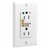 LEVITON Straight Blade Decora Duplex Receptacle: Hospital Grade, Duplex, 5-15R, White, 125V AC, 15 A (MPN 8280-IGW)