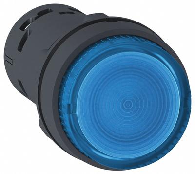 SCHNEIDER Extended Push Button: Blue, 22 mm Mounting Size, Non-Metallic - Illuminated Extended-Length Push-Button Operators