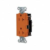 HUBBELL Receptacle: Decorator Duplex, 5-20, Orange, 125V AC, 20 A, 2 Pole / 3 Wire (MPN HBL2162STO)