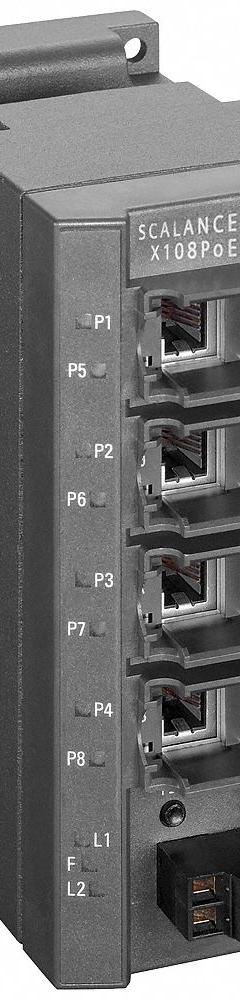 SCALANCE IE Switch: Unmanaged, DIN Rail, 8 Ports, RJ45, 10/100 Mbit/s, IP30 (MPN 6GK51080PA002AA3). Key specifications — Port Type: RJ45; Manufacturer Part Number: 6GK51080PA002AA3; Brand: SCALANCE; Features: LED Diagnostics; IP Rating: IP30; Mounting Location: DIN Rail; Network Interface: 10/100 Mbit/s.