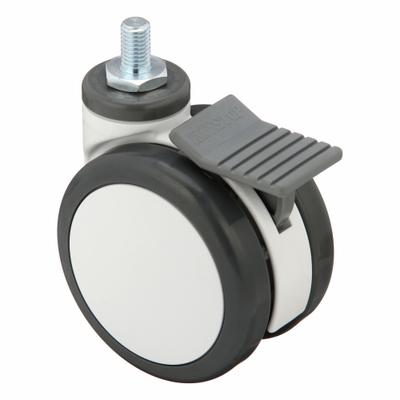 APPROVED VENDOR Stem Caster: Swivel, 4 in Wheel Dia., Metric, 2 1/2 in Wheel Wd - Twin-Wheel Threaded Stem Casters for Medical Equipment