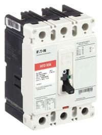 EATON Molded Case Circuit Breaker: 60 A Amps, 100kA at 240V AC, Fixed, ABC, Load Side Lug, Std, HFD (MPN HFD3060). Key specifications — attr217792: HFD; attr196056: 100kA at 240V AC; attr196057: Fixed; attr196058: ABC; attr196059: Load Side Lug; attr196061: 225A/F.