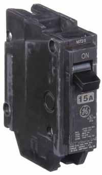 GE Miniature Circuit Breaker: THQL, 15 A, 120/240V AC, Single Phase, 10kA at 120/240V AC, 1 Poles (MPN THQL1115HID). Key specifications  — Amps: 15 A; AC Voltage Rating: 120/240V AC; Phase: Single; Max. AIR Rating: 10kA at 120/240V AC; For Use With: Power Mark Gold Load Centers and AQ Lighting Panels.