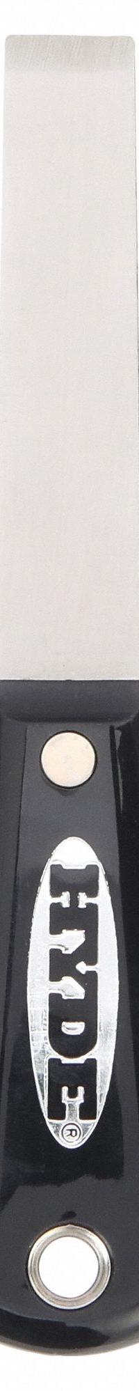 HYDE Putty Knife: Bld. Mat. Carbon Steel, Hdl. Mat. Nylon, Stiff, Straight Bld. Shape (MPN 02205). Key specifications — attr1004902: HYDE; attr1012057: Full; attr1014703: Plastic; attr1017570: Standard End; attr1029655: Straight; attr1034073: Straight.