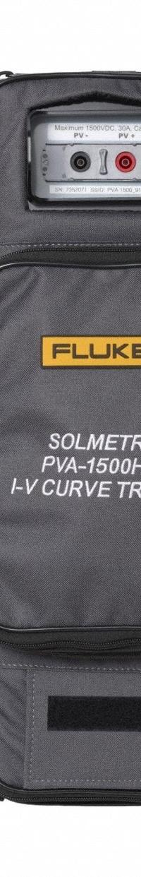 FLUKE PV Analyzer/I V Curve Tracer: No Display, 20 V DC Open Circuit Volt Measurement - Min (MPN FLUKE-PVA-1500HE2). Key specifications — Includes: SolSensor™ and Clamp; Manufacturer Part Number: FLUKE-PVA-1500HE2; Brand: FLUKE; Datalogging: Yes; Display: No Display; Subheading: Solar Analyzers Only.
