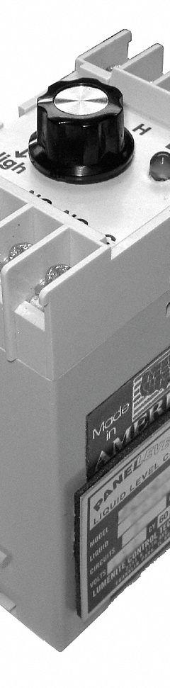 LUMENITE Liquid Level Controller: 220V AC, SPDT, DIN Rail, Relay, 1 3/4 in x 2 3/4 in x 4 3/4 in (MPN WFLTV-DM-2012). Key specifications — Voltage Rating: 220V AC; Contact Form: SPDT; Brand: LUMENITE; Output Type: Relay.