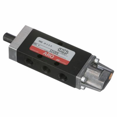 ARO Manual Air Control Valve: E, Four-Way / Two-Position, Cam Stem, Black - ARO E Series Manual Air Control Valves