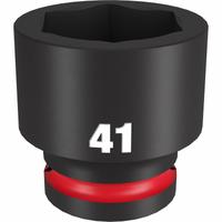 MILWAUKEE Standard Impact Socket: 3/4 in Drive Size, Metric, 41 mm Socket Size, 6-Point, Std (MPN 49-66-6379). Key specifications — attr1215501: MILWAUKEE; attr1215515: Black Phosphate; attr1215518: 41 mm.