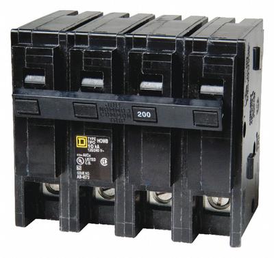 SQUARE D Miniature Circuit Breaker: 150 A, 120/240V AC, Single Phase, 10kA at 120/240V AC - HOM Series, Plug-In Square D Miniature Circuit Breakers