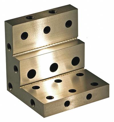 SUBURBAN Angle Plate: Hardened Steel, 3 in L x 3 in W x 2 3/4 in H - Steel Angle Plates with Mounting Holes