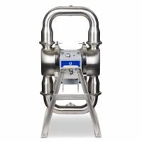 GRACO Electric Diaphragm Pump: Stainless Steel Body, Three Phase, 380-480V AC, 2 in, 29 ft Max. Head (MPN HE120-1405). Key specifications — Nameplate Voltage: 380-480V AC; Brand: GRACO; Surface Roughness: 20 Ra; Check Valve Material: PTFE; Diaphragm Material: PTFE with Santoprene Backing; Seat Material: 316 SS.